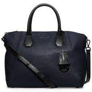 MICHAEL Michael Kors Campbell Satchel Large Navy and Black